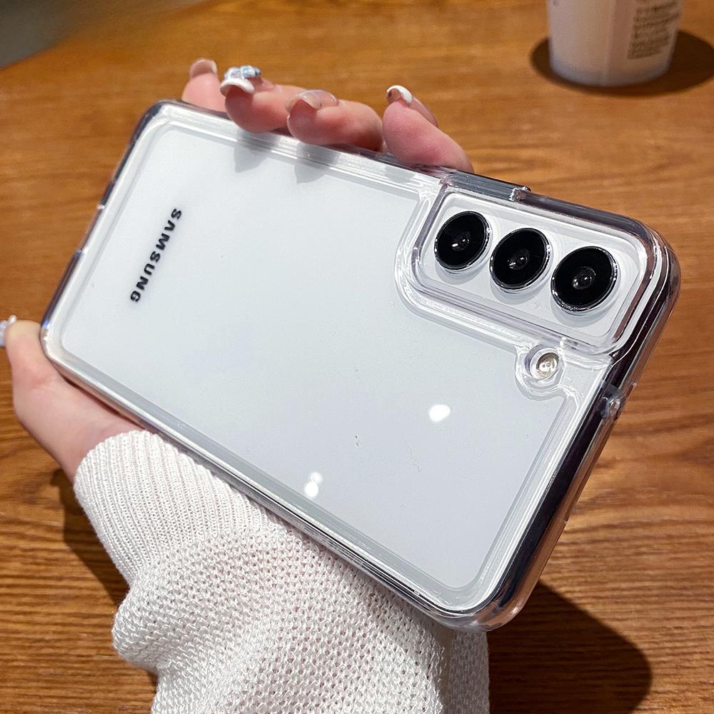 Роскошный прозрачный противоударный чехол для Samsung S24 S23 S22 S21 FE Plus Ultra 5G A12 A32 A52 A72 4G A33 A53 A73 A13 Crystal Cover