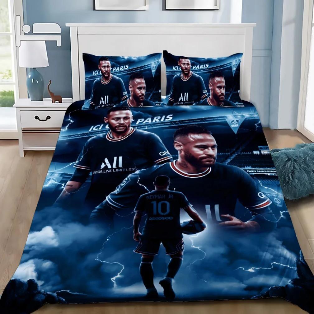 Football Star Neymars Bedding Set Football Star High Definition Printing Duvet Cover Pillowcase Single Double Large Size