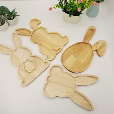 Пасхальный Кролик Поднос Прямоугольный Деревянный Плато для Закусок Блюд Штабелируемая Деревянная Тарелка для Домашней Кухни Вечеринки Пикника