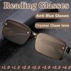 Fashion Reading Glasses Frameless RectangleCrystal Presbyopia Eyeglasses Anti-Computer Radiation Eyewear+1.0+1.5+2.0+2.5+3.0+3.5+ 4.0