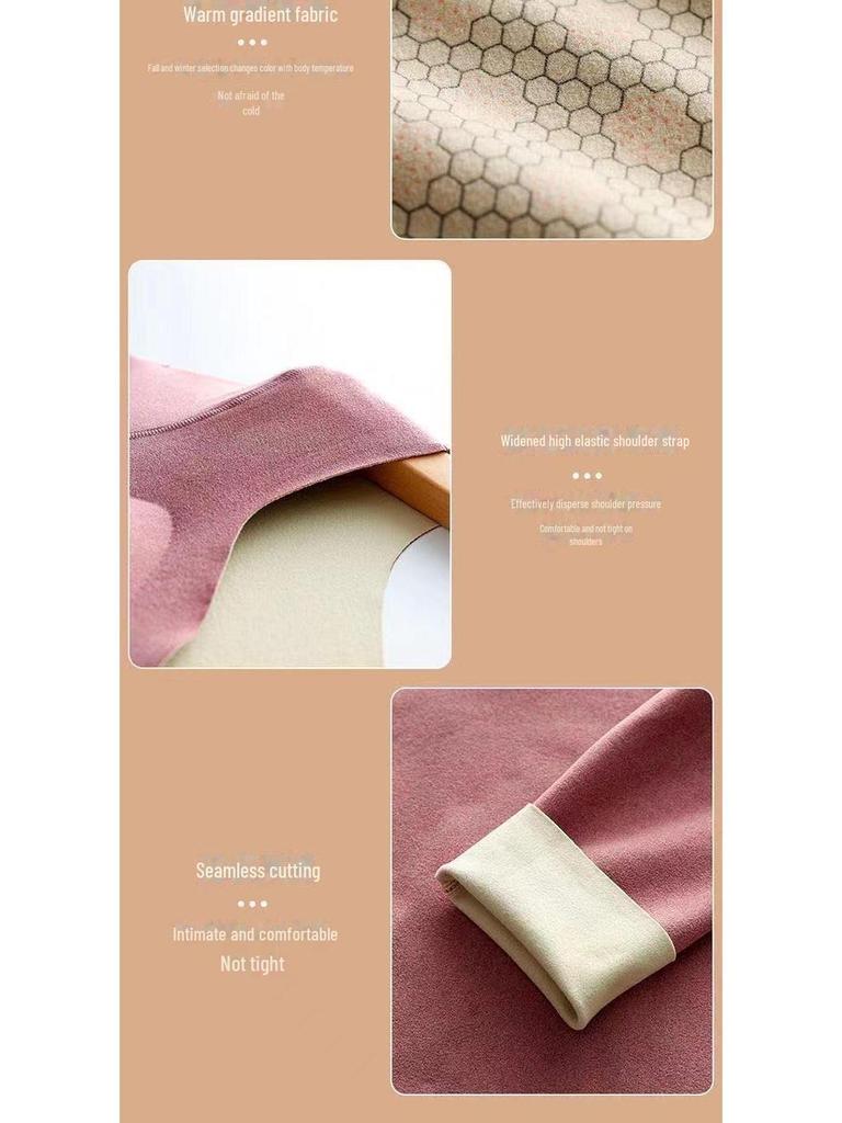 Женская термопижама из бархата с длинными рукавами и встроенной нагрудной подкладкой