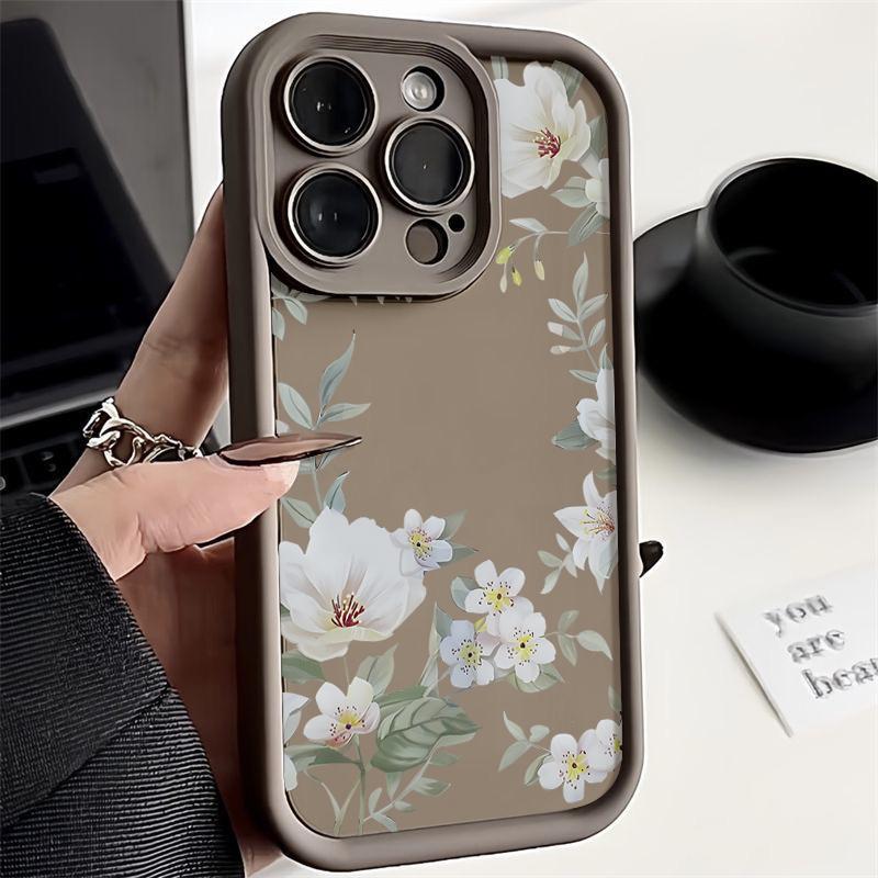 Для iPhone 16 Pro 15 14 13 Pro Max 12 11 Xr Xs X 8 7 противоударный мягкий чехол для защиты линз из ТПУ с цветами