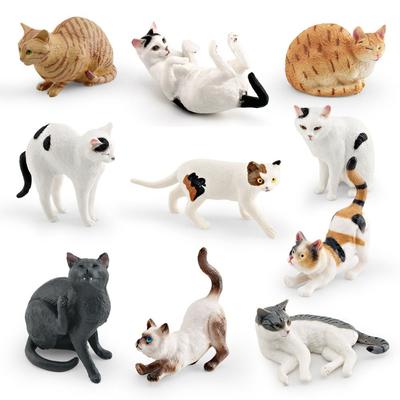 Кавайная ПВХ кукла-кошка, украшения, 9 цветов, фигурки кошек для DIY, статуэтка, декоративные поделки, украшение для дома
