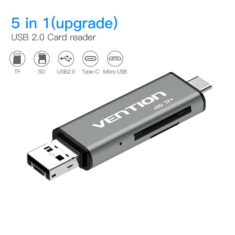 Vention Micro SD Card Reader Adapter Type C Micro USB3.0 SD Card Adapter for MacBook Laptop