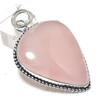 Natural Rose Quartz Gemstone 925 Sterling Silver Jewelry Pendant 2.36" Q0o30
