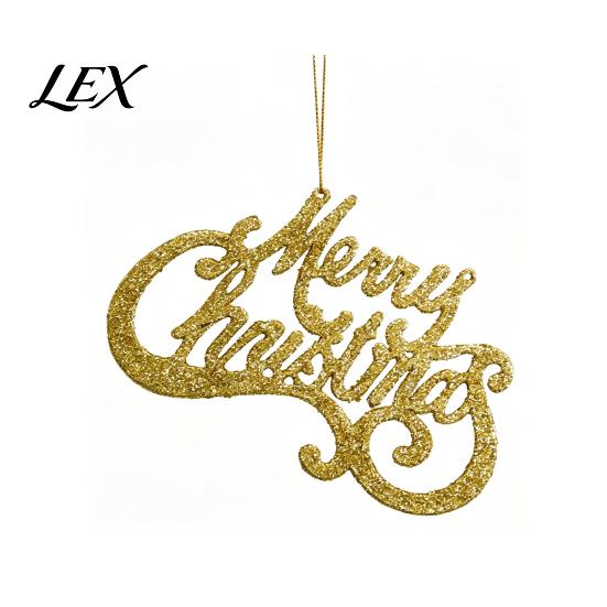 Xmas Tree Hanging Decorations Merry Christmas Letter Sign for Tree, Glitter Plastic Gift Packaging Accessories Ornaments, Sparkling Letters