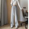 Spring White Sports Pants for Women In Spring and Autumn High Waist Droop Loose Straight Casual Hoodies Banana Wide-leg Pants for Women