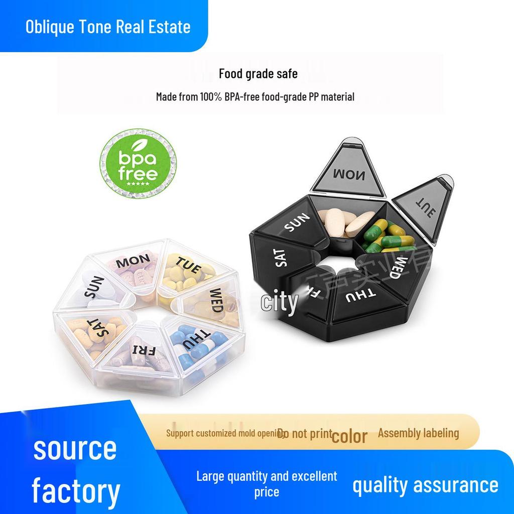 Portable 7-Compartment Pill & Supplement Organizer