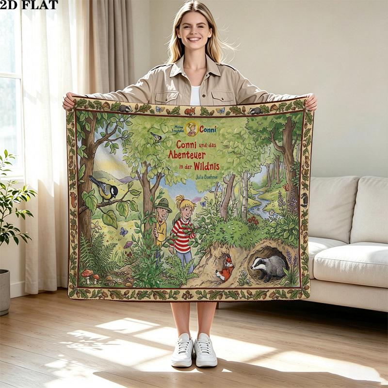 Conni Print Flannel Blanket High Quality Warm Comfortable Cover for All Seasons Perfect for Gifts Home Decor