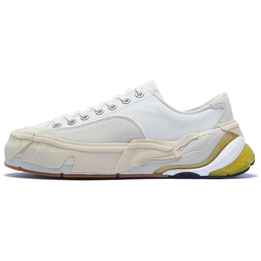 Li Ning Wu Ji Daily Gold Series Comfortable Versatile Non-Slip Wear-Resistant Low-Top Casual Shoes Men Casual Shoes Cream-White AZGT037-2