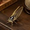 Exquisite Zinc Zinc Alloy Animal Statue Mini Vintage Insect Sculpture Creative Cicada Figurine  Tea Ceremony