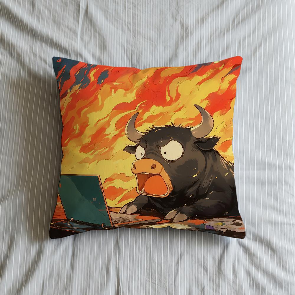 Cushion Surprised Cover Soft Case Sofa Living Room Home Comfortable Office Decor Computer Cute Angry Protective Pillow Covers