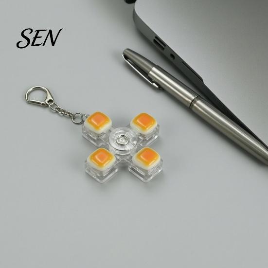 Светящийся Fidget Spinner, Игрушка-клавиатура с 4 клавишами, Светодиодная подсветка с брелком-игрушкой, Снимающая стресс Нажимная кнопка, Пальцевый кликер, Подвеска, Расслабляющая рука