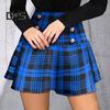 Юбка с пуговицами, элегантный клетчатый принт, модная мягкая и дышащая полиэстеровая юбка с высокой талией и складками для женщин