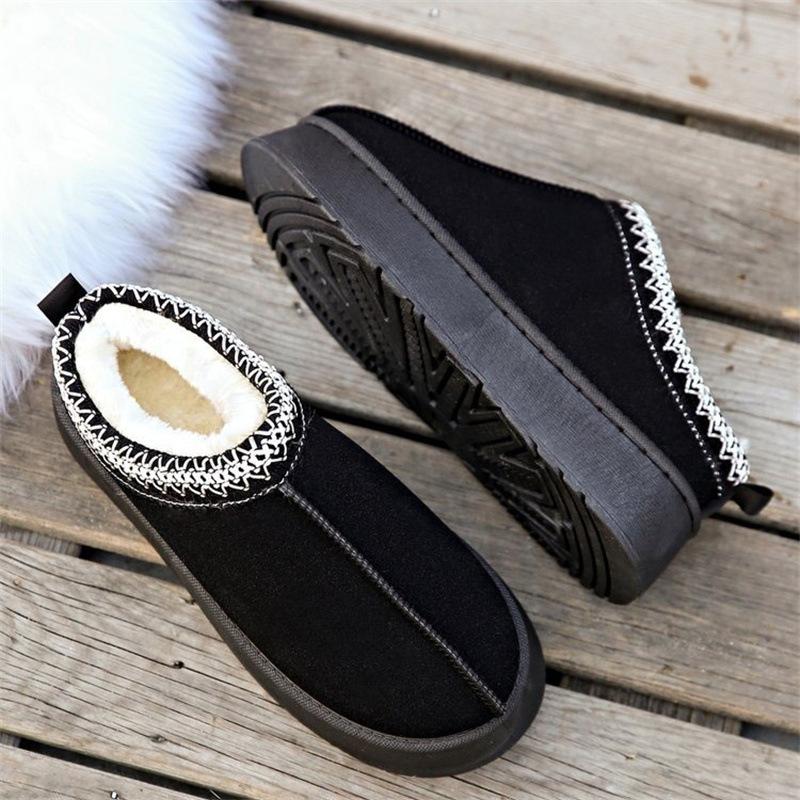 Хлопковые женские зимние новые импортные торговые тапочки большого размера с толстой подошвой без каблука Bao Head теплые пушистые повседневные женские полутапочки