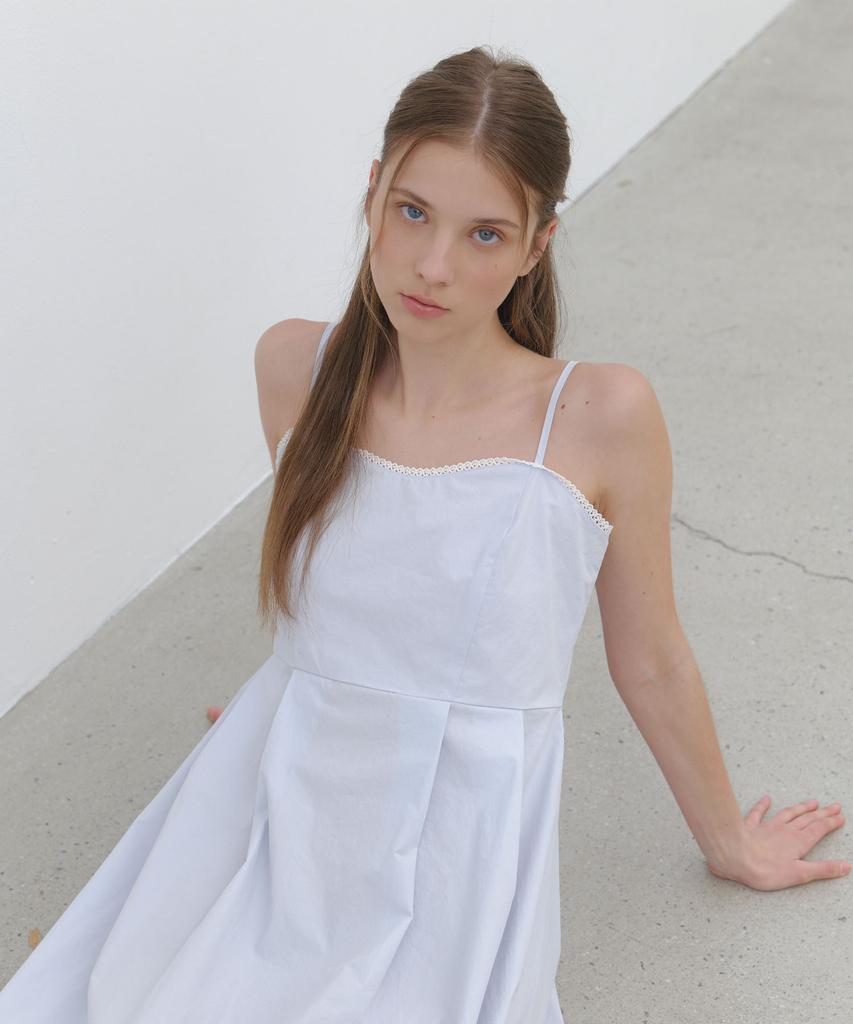 Cluny Open Back Flare Cotton Dress - Sora