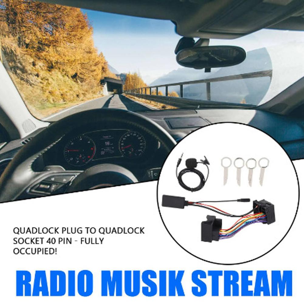 Автомобильный Bluetooth-модуль, стерео MP3-музыкальный адаптер, микрофон, громкая связь, аудиокабель Aux-In, адаптер жгута проводов для Ford Focus MK2 2004-2011