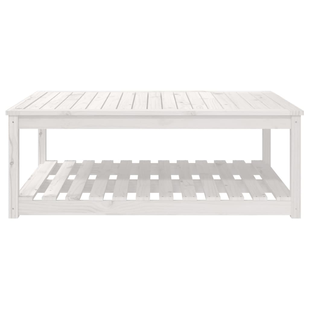 Vidaxl Stolik Ogrodowy, Biały, 121X82,5X45 Cm, Lite Drewno Sosnowe