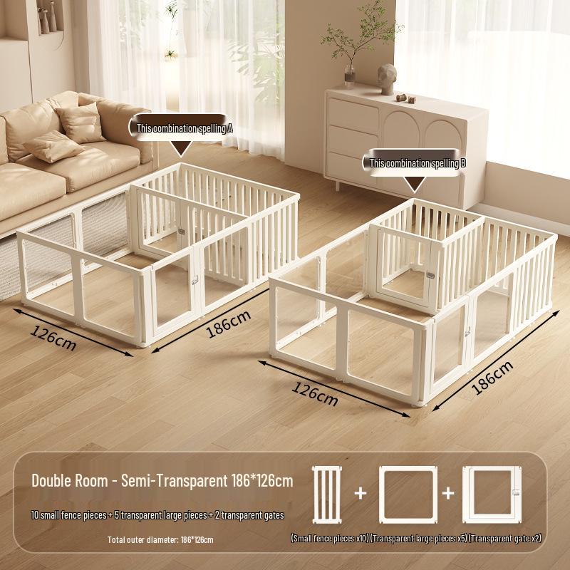 Clear Acrylic Indoor Dog Fence for Small Pets - Safety Enclosure & Dog House