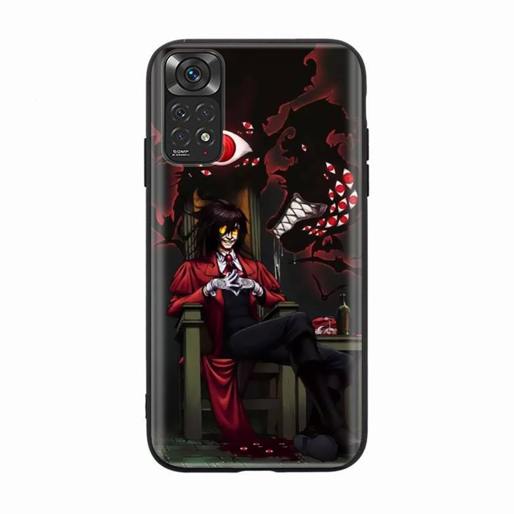 Чехол D-59 Hellsing Alucard Fan Black Sofe для iPhone 16 15 Plus 14 13 Mini 12 11 Pro 8 6 6S SE 5 XR XS Max Realme C30 C33 C32 9I VIVO V29 V27 V23 Y36
