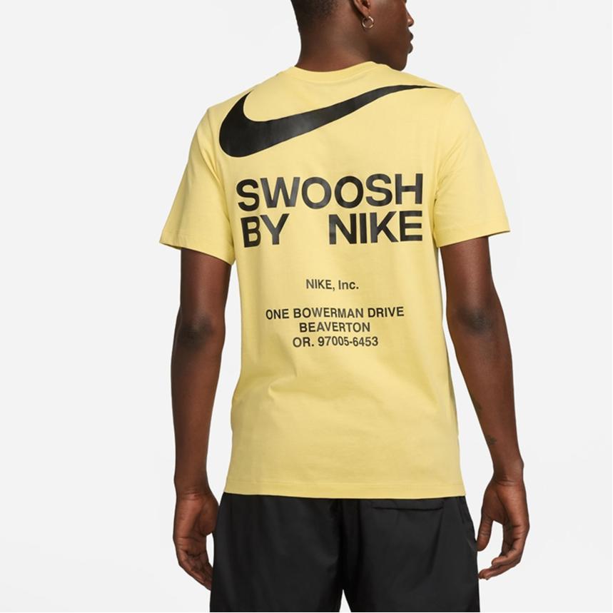 Nike Футболки мужские желтые с круглым вырезом умеренного прямого кроя DZ2882-700