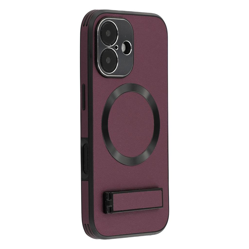 Чехол-подставка для iPhone 16, совместимый с MagSafe, задняя крышка для телефона из ПК+ТПУ+ПУ