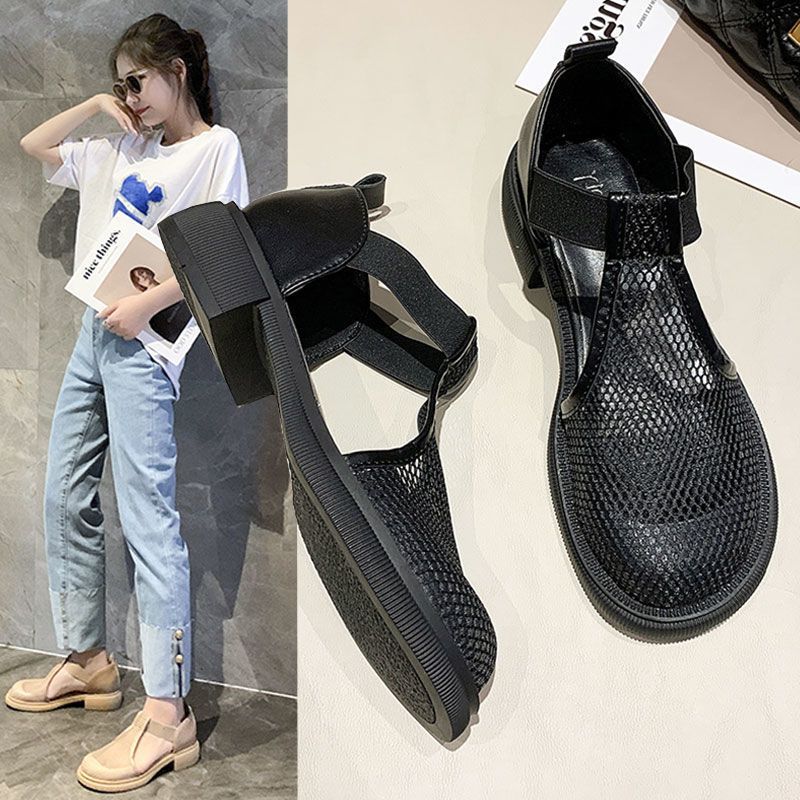 Женские летние сетчатые тапочки Baotou, дышащие, нескользящие, пляжные сандалии