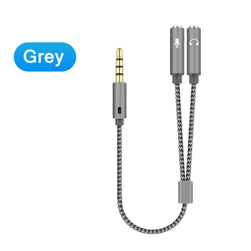 Headset Splitter 3.5mm Audio+Mic Stereo Headphone Splitter Audio 3.5mm 4 Pole Jack Y Cable, for PS4,PC Gaming Headset,Xbox One