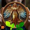 2d Flat 20*20cm, Angel Warrior and Goddess Wooden Wall Art - Odorless, Perfect for Home, Kitchen, Garden, Bedroom, Bar, Party Decor
