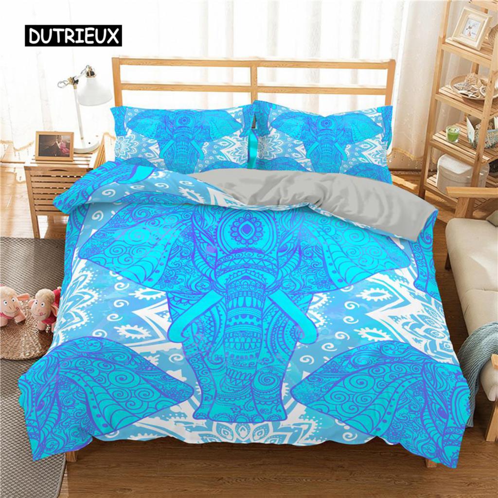 Комплект постельного белья с рисунком мандалы, фиолетовый градиент, комплект постельного белья с рисунком мандалы и культуры для подростков, пододеяльник из микрофибры размера «queen-size»