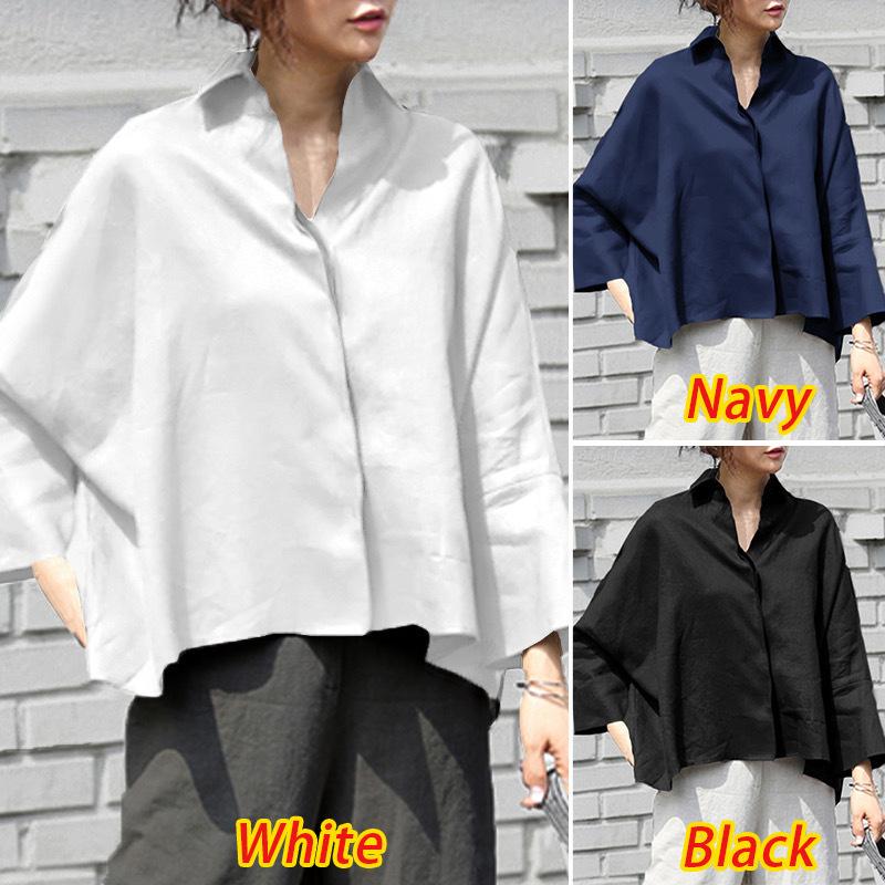 Autumn Long Sleeve Elegant Fashion Women Shirts Casual Solid Loose Party Plus Size