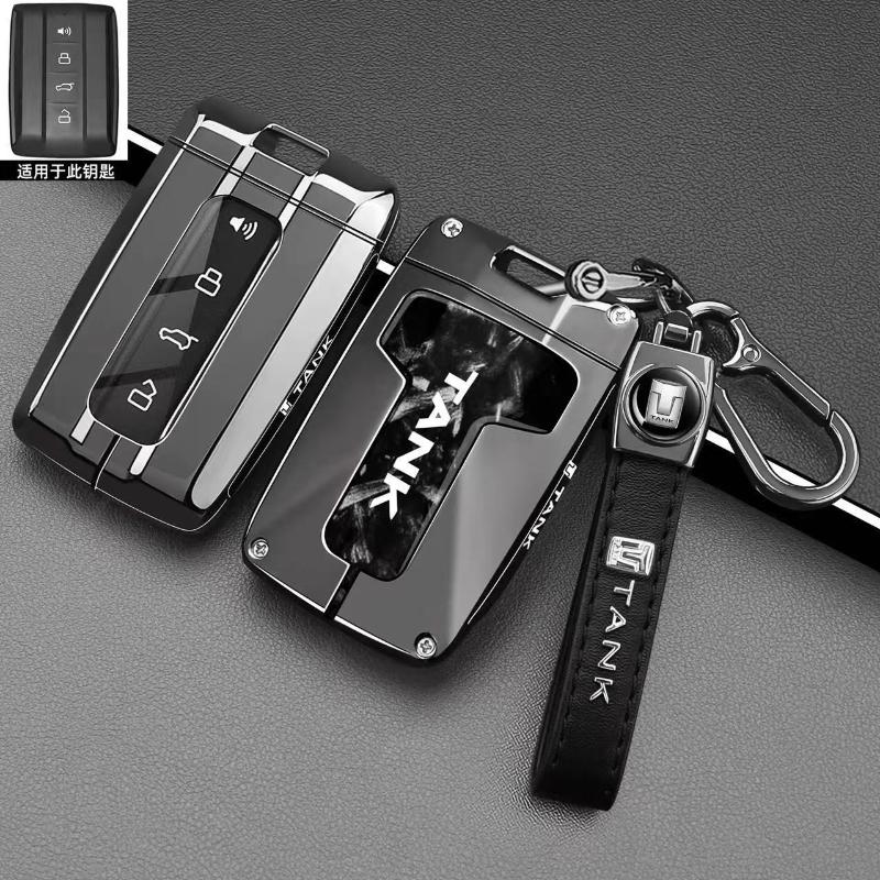 For GWM TANK 300 400 500 Hi4T 700 Hi4Z Car Key Fob Cover Case Zinc Alloy with Keychain Electric Vehicle Key Case Fob Accessories