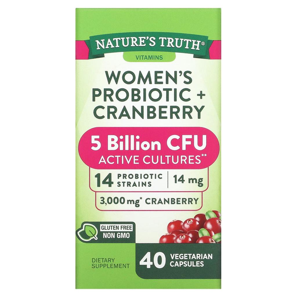 Nature's Truth Women's Probiotic + Cranberry, 40 Veggie Capsules