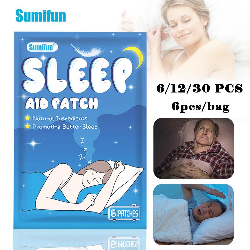 Sumifun Пластырь для сна, акупунктурный пластырь, хороший сон, расслабление, стресс, легкий сон, травяной пластырь, пластырь