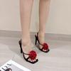 High Heels Summer New Fashion Fashion Word with Versatile Snake Winding Flower Women's Sandals