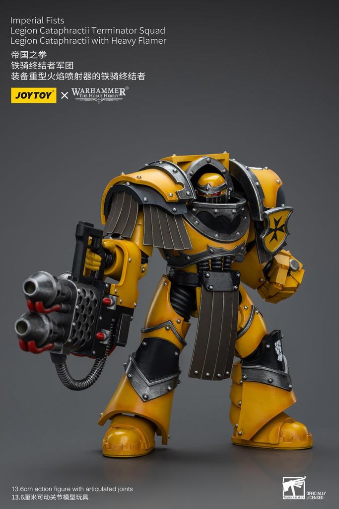 JoyToy Warhammer 40K Imperial Fists Legion Cataphracti Terminator Corps Legion Cataphracti с тяжелым огнеметом, масштабная фигурка 118