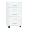 342673 vidaXL Chest of Drawers with Castors High Gloss White Engineered Wood