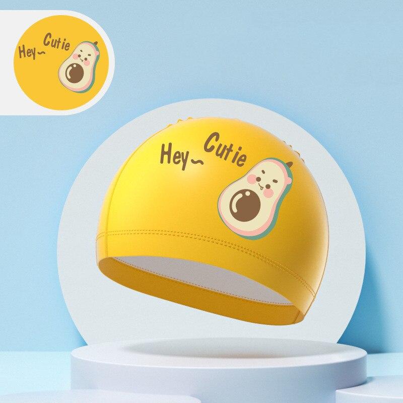Детские шапочки для плавания для мальчиков и девочек, детская милая шапочка для плавания с героями мультфильмов, высокоэластичная водонепроницаемая шапочка для защиты ушей из искусственной кожи