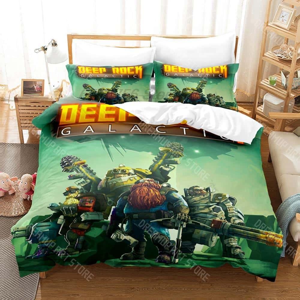 3D Печатный Постельный Комплект Deep Rock Galactic для Мальчиков Девочек Пододеяльник и Наволочка Размеры Twin Queen King Full Single Double
