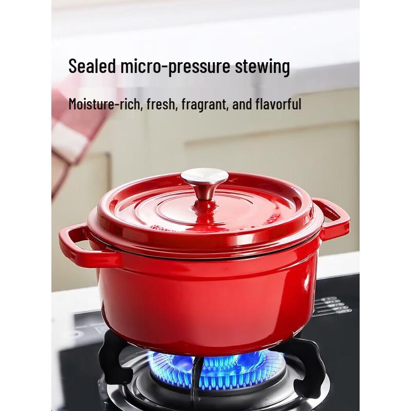 COOKER KING Чугунный горшок с эмалированным покрытием, 24 см, красный