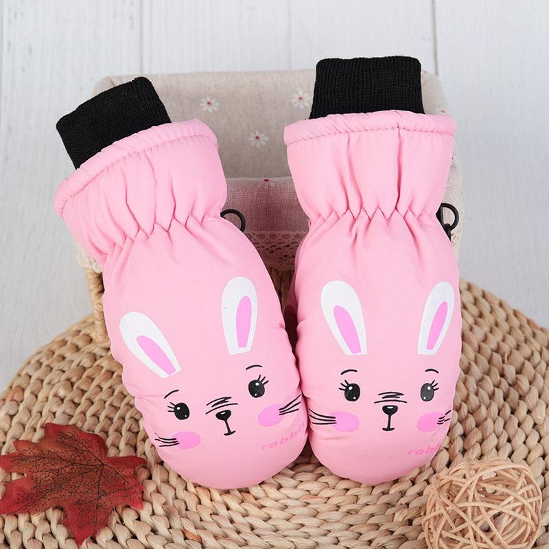 Осенне-зимние детские перчатки, рождественские детские варежки с мультяшным принтом для девочек и мальчиков, толстые флисовые водонепроницаемые детские перчатки на полный палец