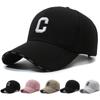 Fashion Hat Men and Women New Breathable Korean Tide Outdoor Baseball Cap Letters Embroidery Big C Sun-shading Staircase Cloth Duck Tongue Cap