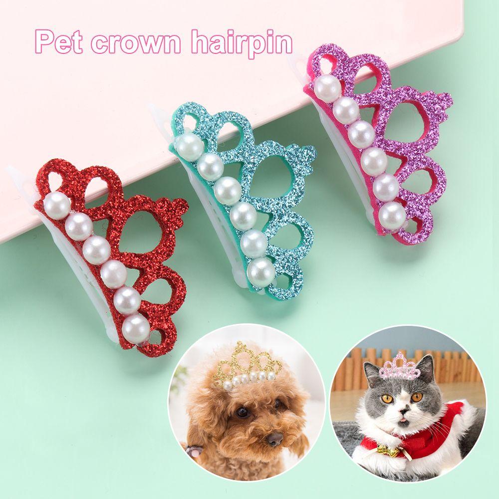 Pet Headwear Pet Supplies Cat Grooming Headdress Hair Clip Bow-tie Hairpin Dog Bowknot Crown Shape