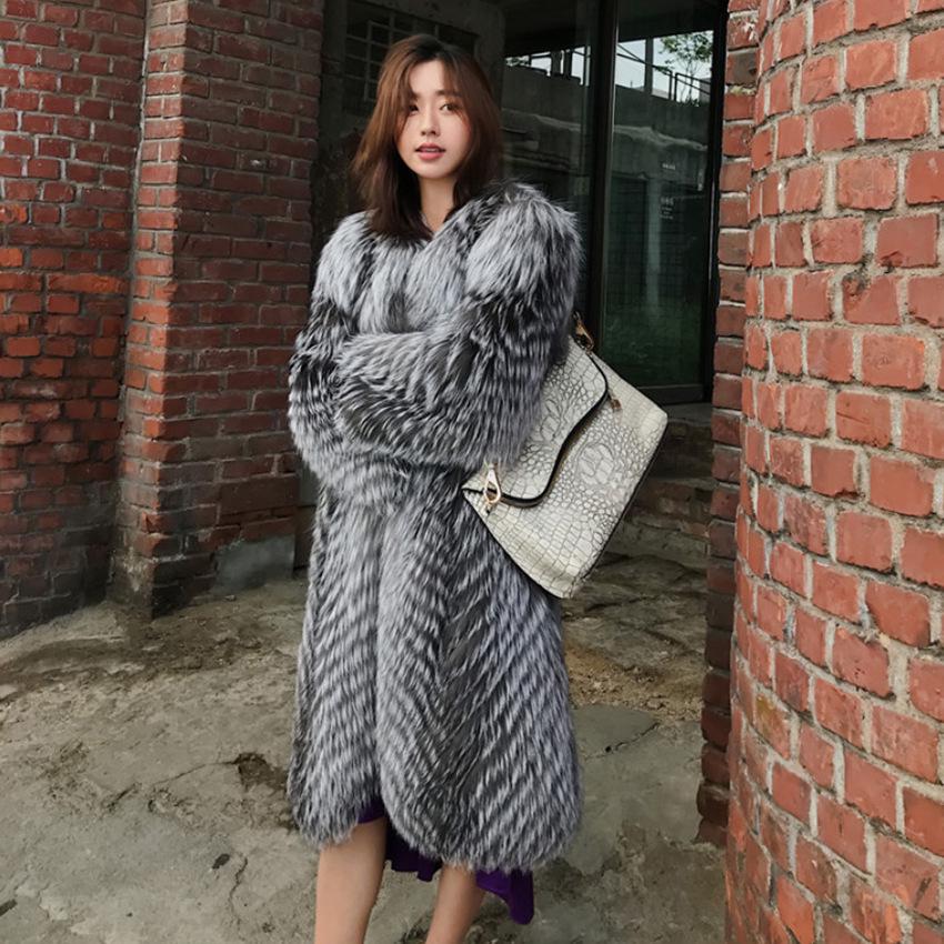 New Autumn and Winter Women's Fur Coats Imitation Fox Fur Long Coats Fashionable Fur Coats Winter Windbreakers