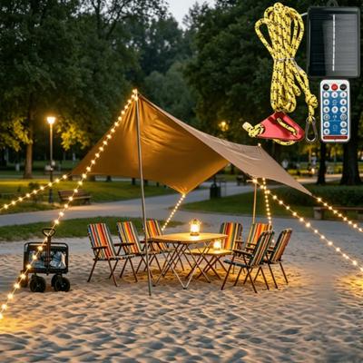 Reflective Tent Guy-line Light Solar Camping Rope Light 2-In-1 LED Rope Light Outdoor Camping