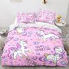 Unicorn Duvet Cover King Queen Cute White Cartoon Animal Bedding Set Children Boys Girl Western Fairy Tale Polyester Quilt Cover