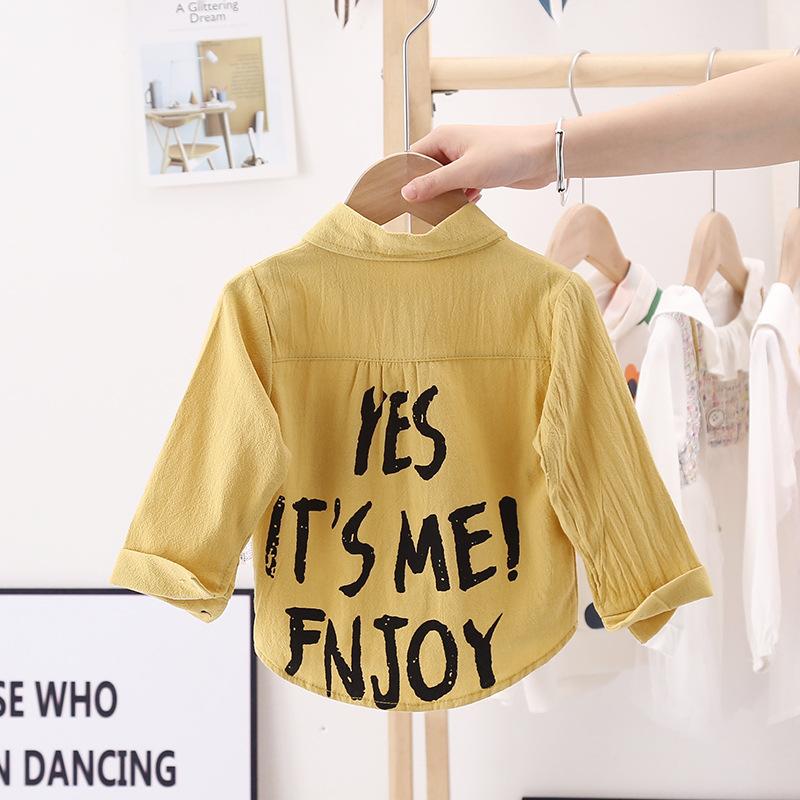 Boys Long Sleeve Plaid Button-Up Shirt for Spring and Autumn