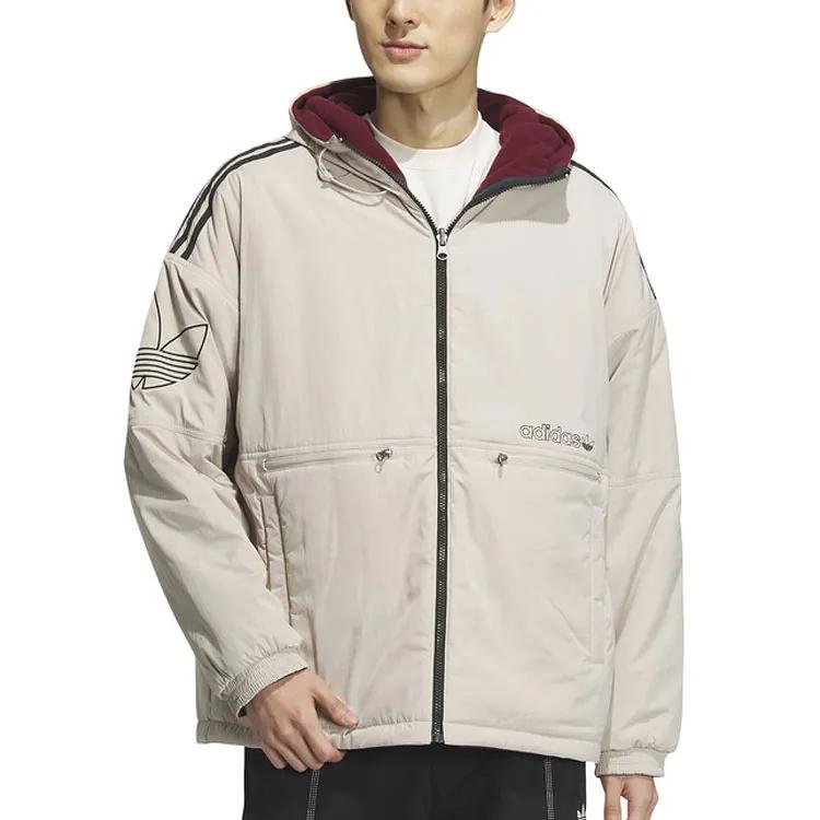 adidas Originals Пуховик с трилистником мужской бежевый (унисекс) Пуховики IU4786