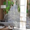 Italian Town Street Sheer Curtains for Living Room Transparent Tulle Window Treatments Bedroom Kitchen Home Decor Veil Drapes