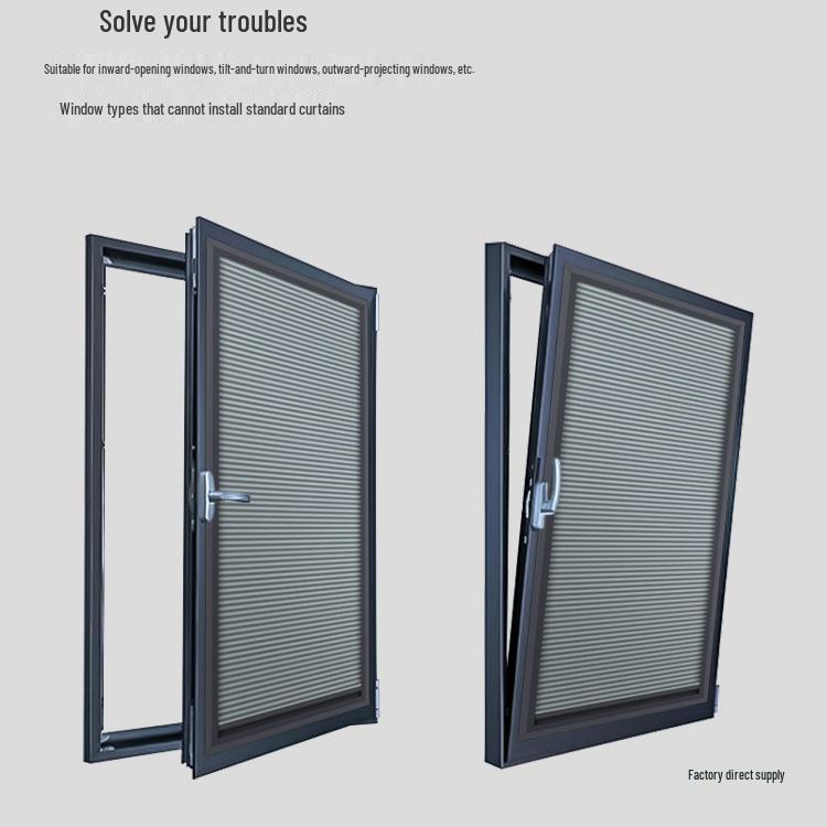 Waterproof Honeycomb Blinds for Inward-Opening Windows: Kitchen, Bathroom, Bedroom Sunshade with Invisible Push-Pull Design